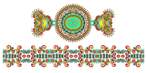 Motif De Fleurs Paisley En Illustration Vectorielle De Style Ethnique Indien Décoratif Floral Design