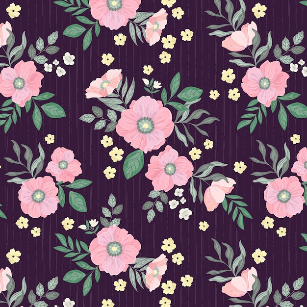 Motif de fleurs roses