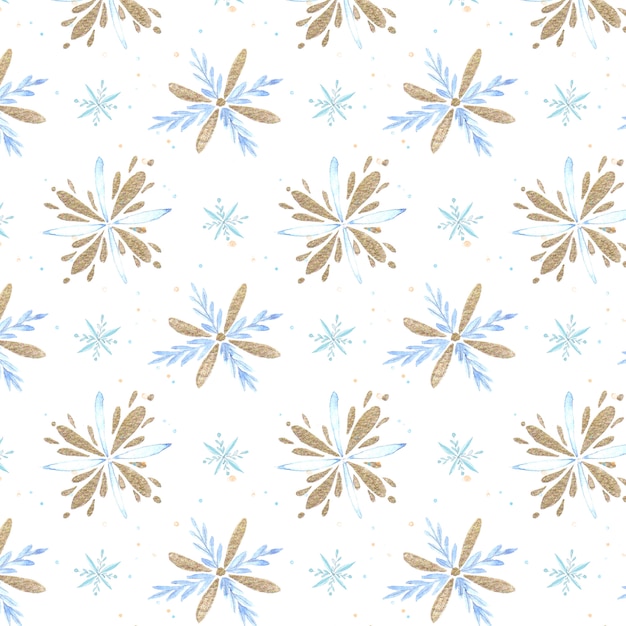 Vecteur motif de flocons de neige aquarelle