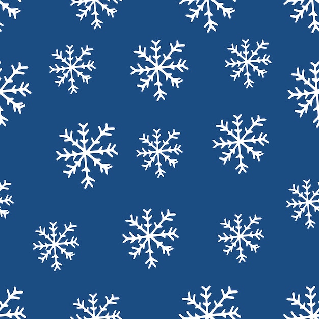 Motif de flocons de neige mignon en couleur bleue en vecteur