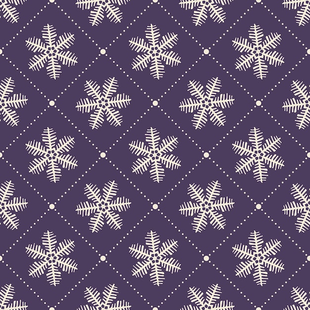 Motif De Flocons De Neige Pour Le Fond D'hiver. Illustration De Style Créatif Et Rétro