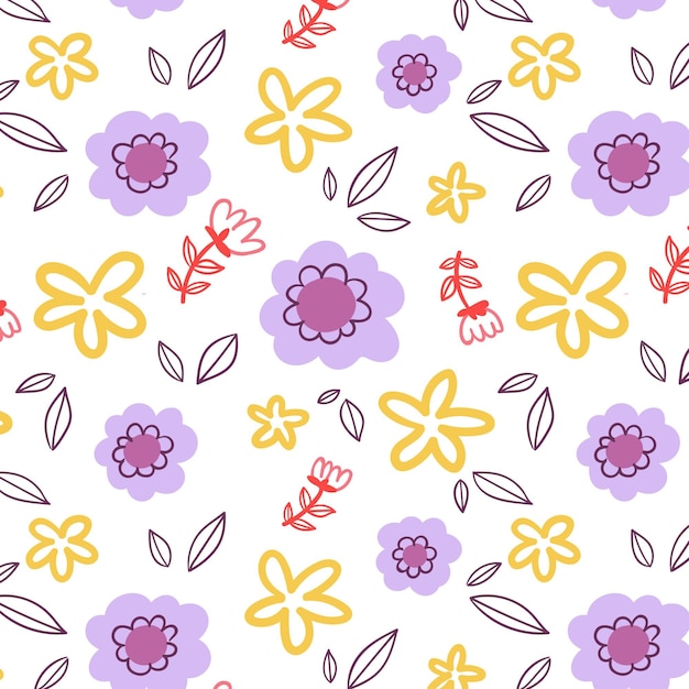 Motif Floral Abstrait Peint