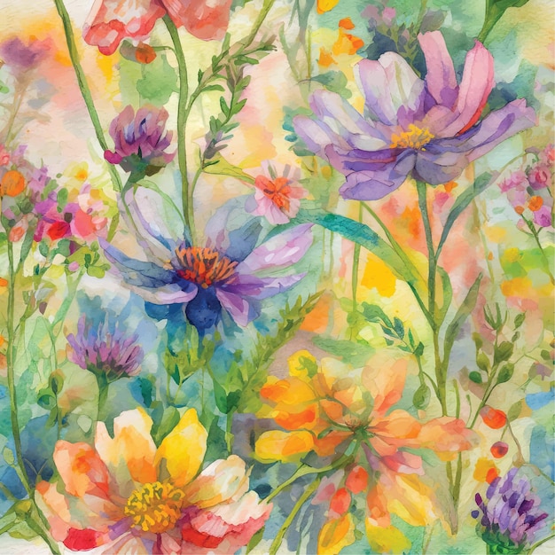 motif floral à l'aquarelle ai