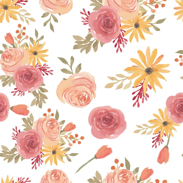 Motif Floral Aquarelle Peint à La Main Pour La Décoration