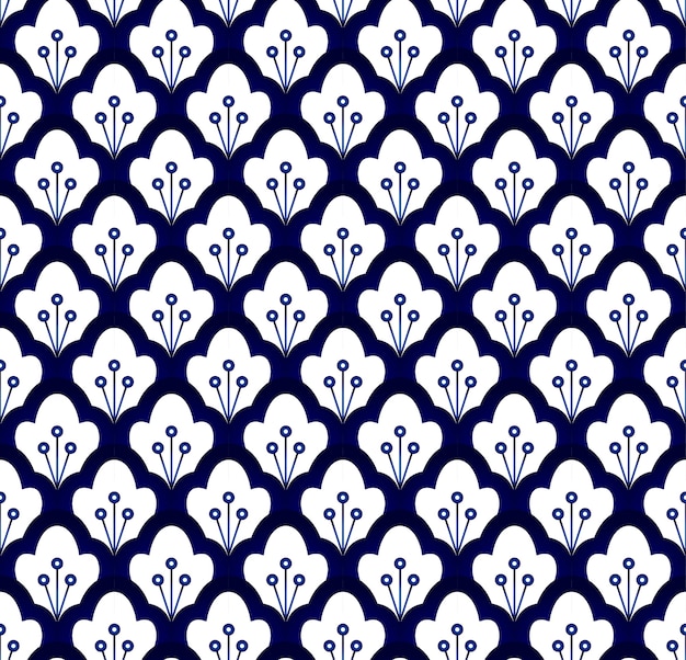 Motif Floral Bleu1