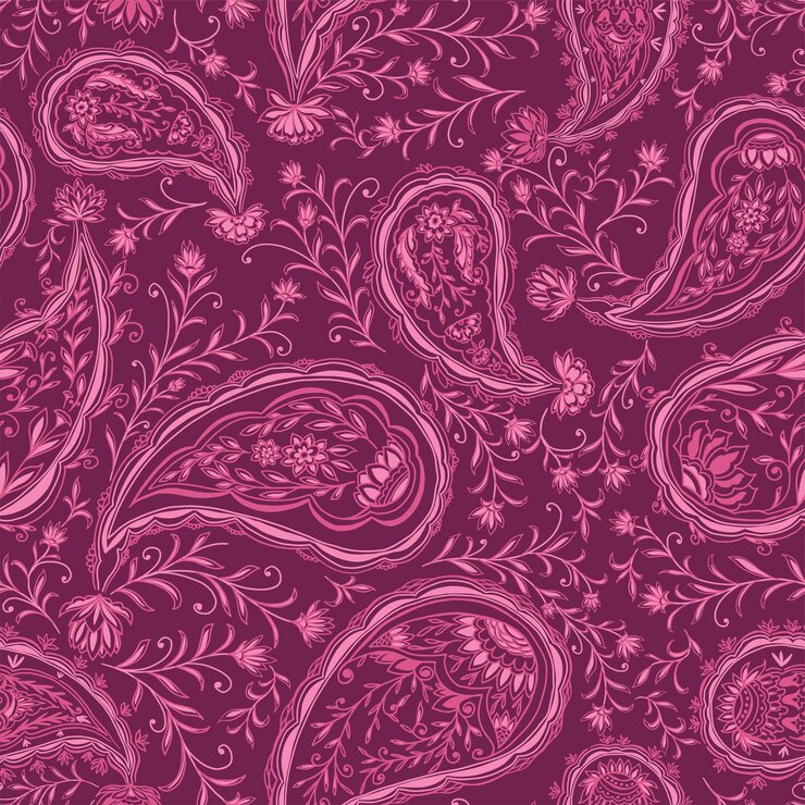 Vecteur motif floral cachemire violet
