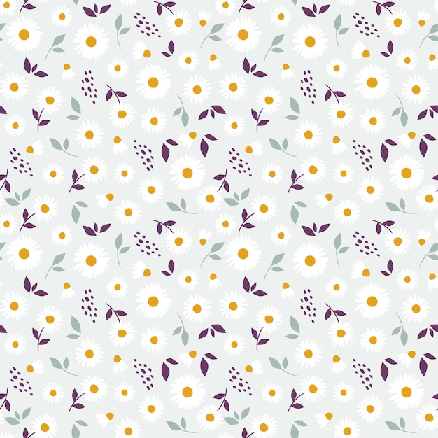 Motif Floral Avec Camomille Joli Motif Avec De Petites Fleurs.