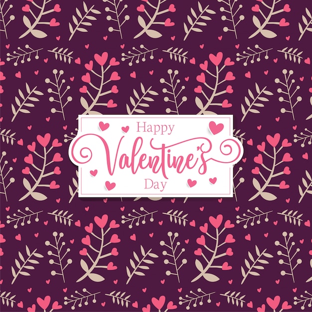 Vecteur motif floral coeurs romantiques saint valentin