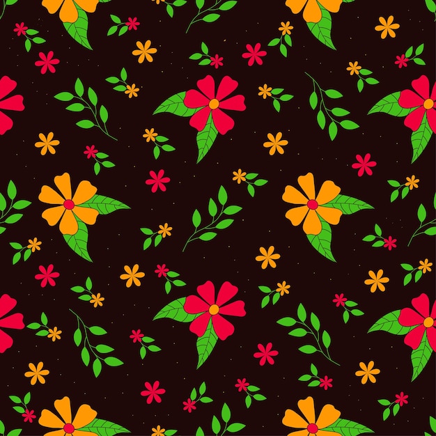 Motif Floral Coloré Sans Couture Imprimé Fond Fleurs Colorées Dessinées à La Main