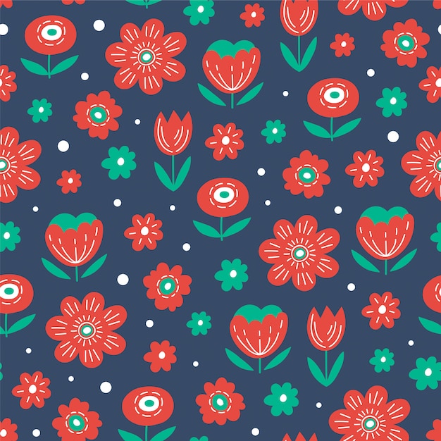 Motif Floral Coloré Sans Soudure