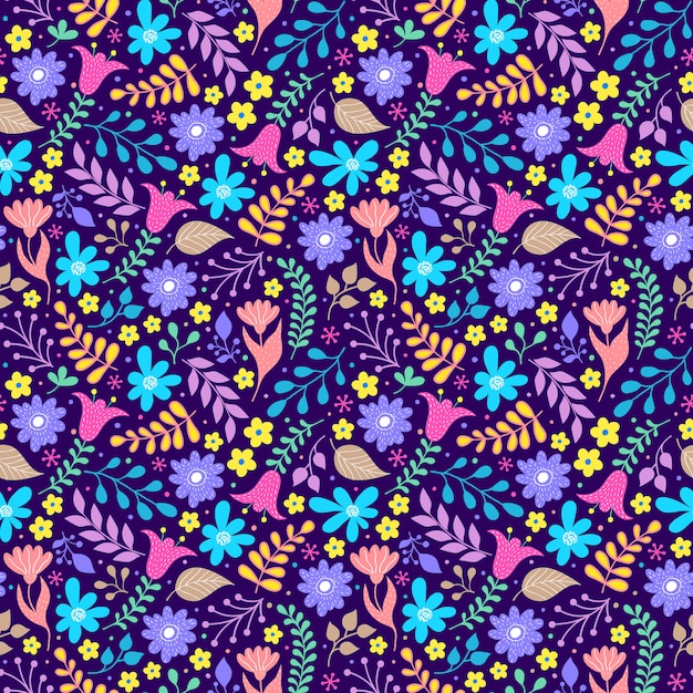 Motif floral coloré