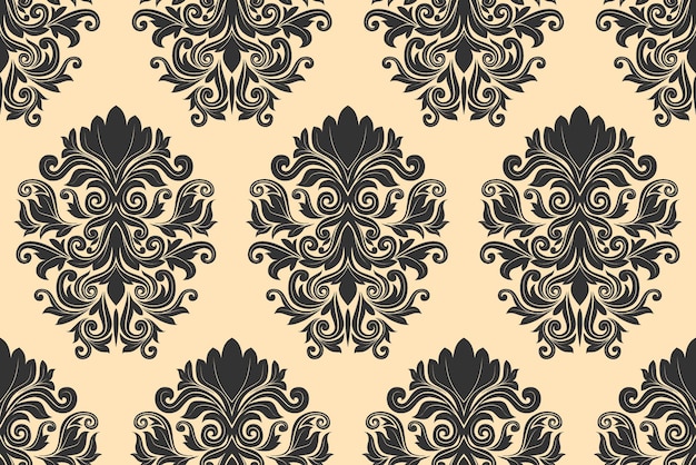 Motif Floral Damassé Sans Soudure.