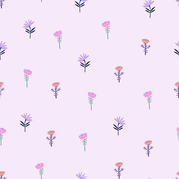 Motif floral délicat vectorielle continue avec petites fleurs