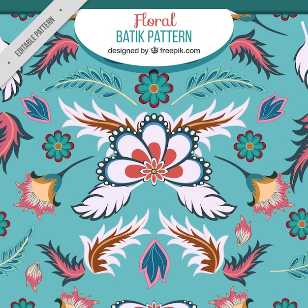 Motif Floral Avec Des Feuilles De Style Batik