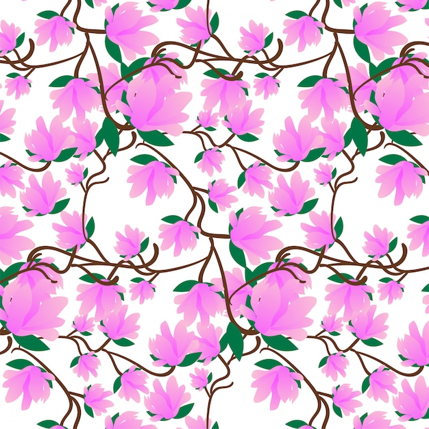 Motif floral avec fleurs et feuilles