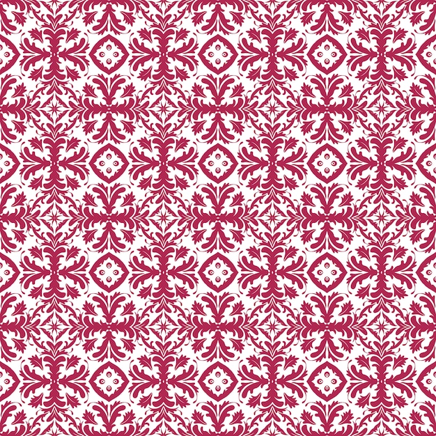 Motif Floral. Fond D'écran Baroque, Damassé. Arrière-plan Vectorielle Continue. Ornement Violet Et Blanc