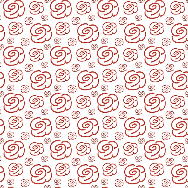 Motif Floral Harmonieux De Boutons De Rose Rouge Dans Une Teinte Tendance Dessin De Contour à La Main Fond Abstrait Texture Papier Peint Bon Pour L'impression Sur Tissu Serviettes En Papier Serviette Et Papier D'emballage