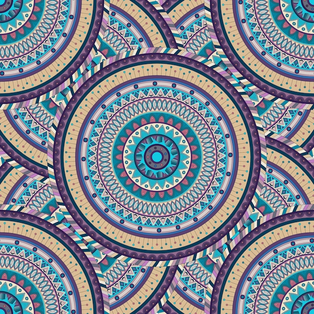 Motif floral orné avec des éléments de mandala vintage.