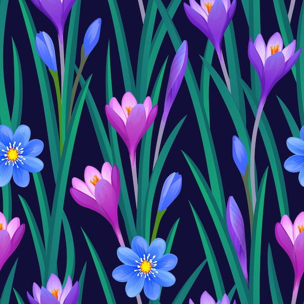 Motif floral sans couture avec crocus