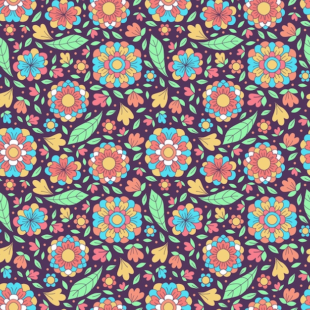 Vecteur motif floral sans couture dans un style rétro illustration vectorielle design tendance pour tout usage