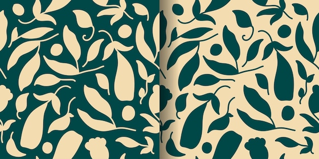 Motif Floral Sans Couture Avec Deux Variations De Couleur Adaptées Au Papier Peint Papier D'emballage Fond Tissu Textile Vêtements Et Conception De Cartes