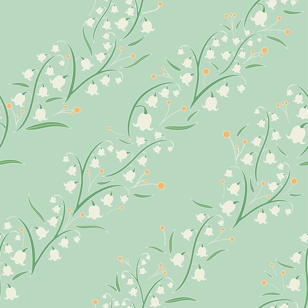 Motif Floral Sans Couture Diagonale Motif Floral Vert