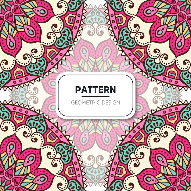 Motif Floral Sans Couture Ethnique Avec Des Mandalas