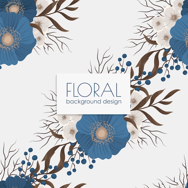 Motif floral sans couture avec fleurs bleues