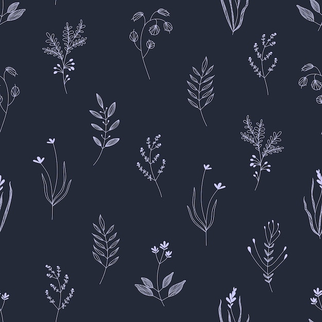 Motif Floral Sans Couture Sur Fond Sombre