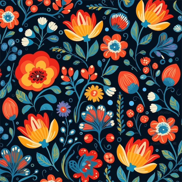 Un Motif Floral Sans Couture Avec Un Motif De Collage De Fleurs Colorées