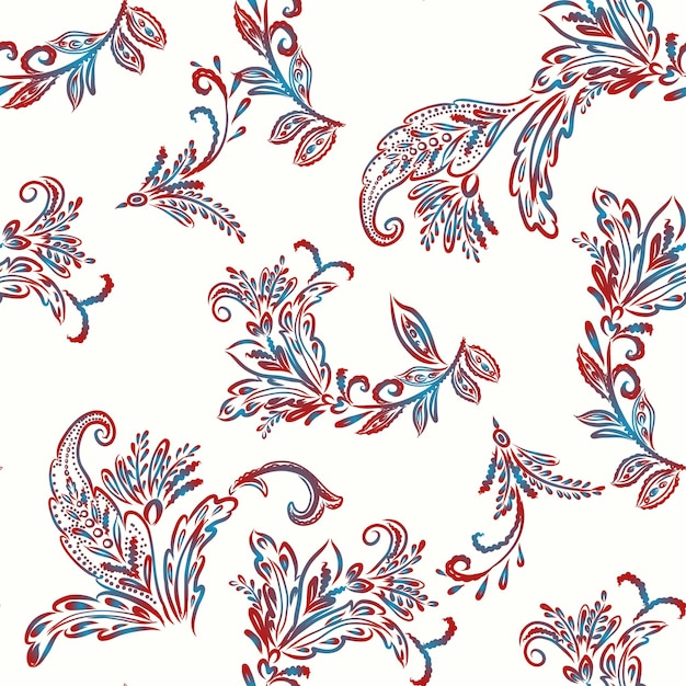 Motif Floral Sans Couture. Motif Décoratif Vintage, Illustration Vectorielle