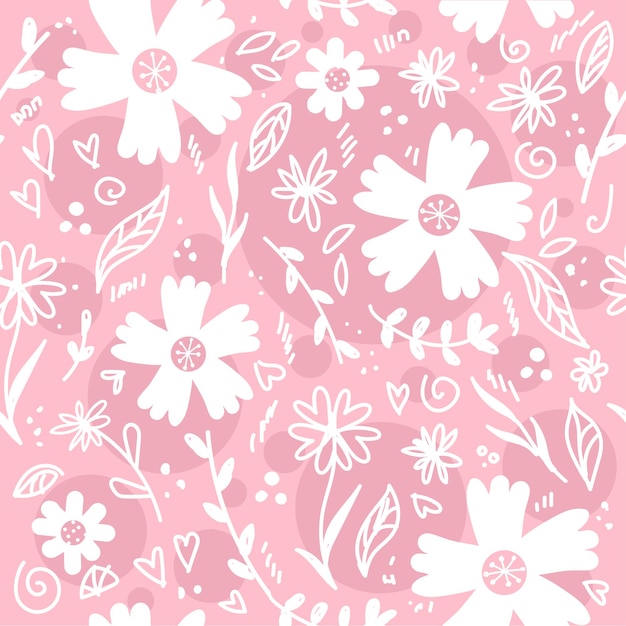 Motif Floral Sans Fleurs Rose