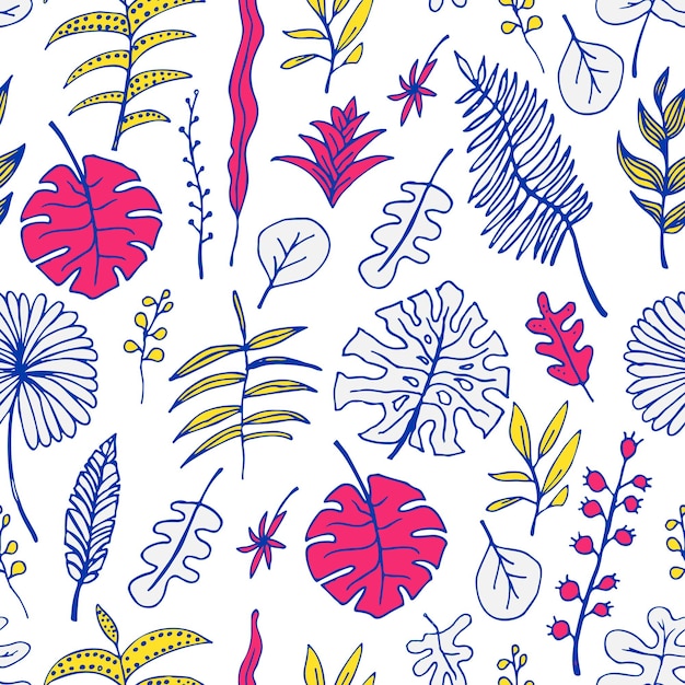 Motif Floral Sans Soudure Fond Clair De Nature Vectorielle Fond D'écran S'épanouir Avec Des Plantes Inflorescences