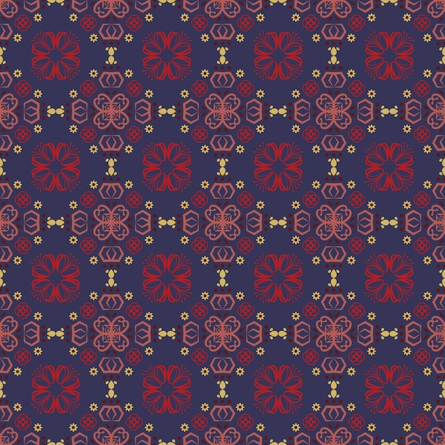 Motif Floral Sans Soudure Fond Jardin Nature Damassé Art Aborigène