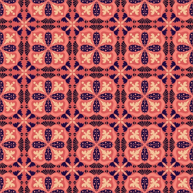 Motif Floral Sans Soudure Fond Jardin Nature Damassé Ornement Aborigène Art