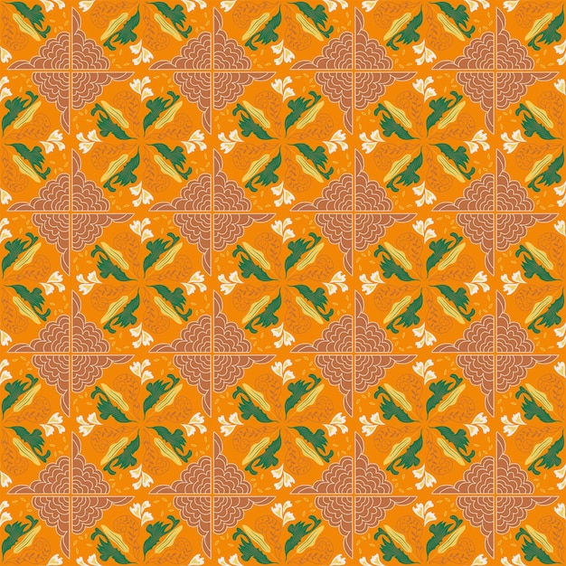 Motif Floral Sans Soudure Fond Jardin Nature Damassé Ornement Aborigène Art