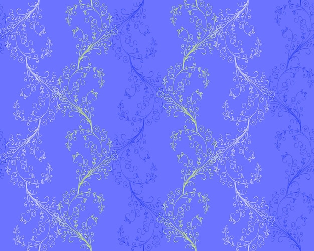 Motif Floral Sans Soudure De Vecteur Bleu