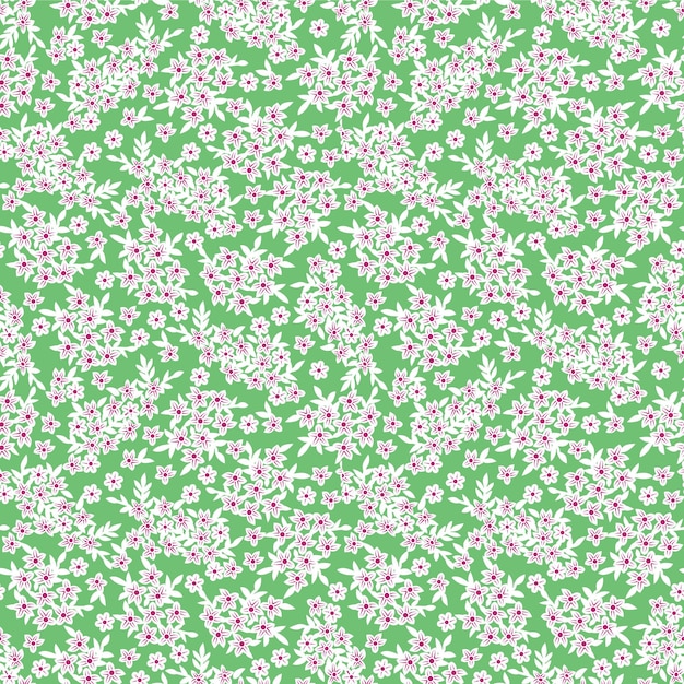 Vecteur un motif floral vert et blanc