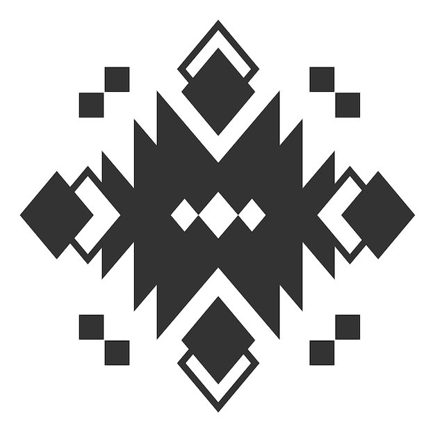 Vecteur motif folklorique géométrique ornement noir élément tribal