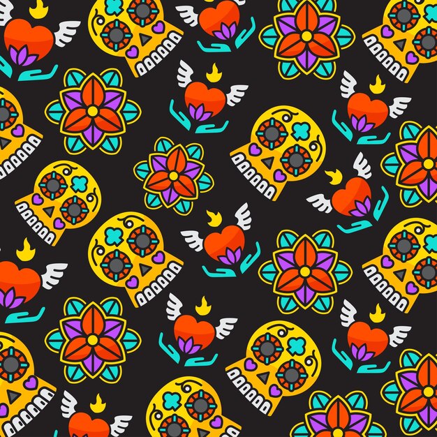 Vecteur motif de fond de célébration die de muertos