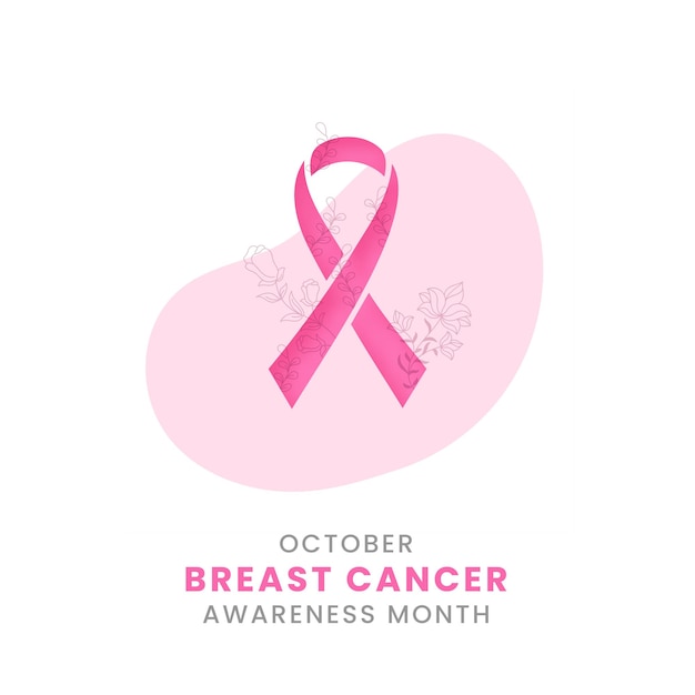 Le motif de fond du mois de sensibilisation au cancer du sein avec un ruban de soie rose