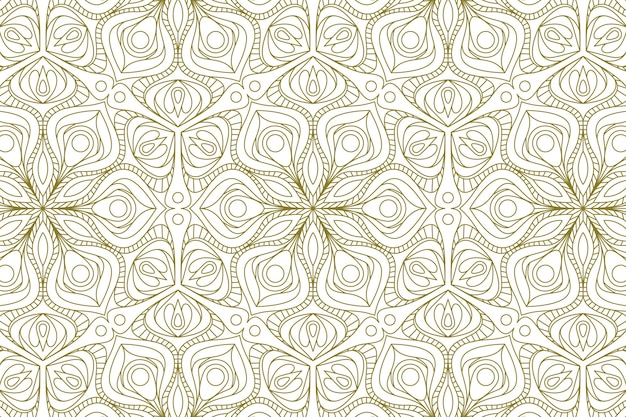 Vecteur motif de fond avec ligne de mandala doré