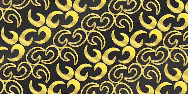 Motif de fond motif batik textile noir et or