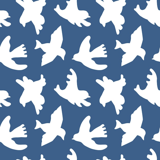 Vecteur motif de fond sans couture avec oiseaux silhouette