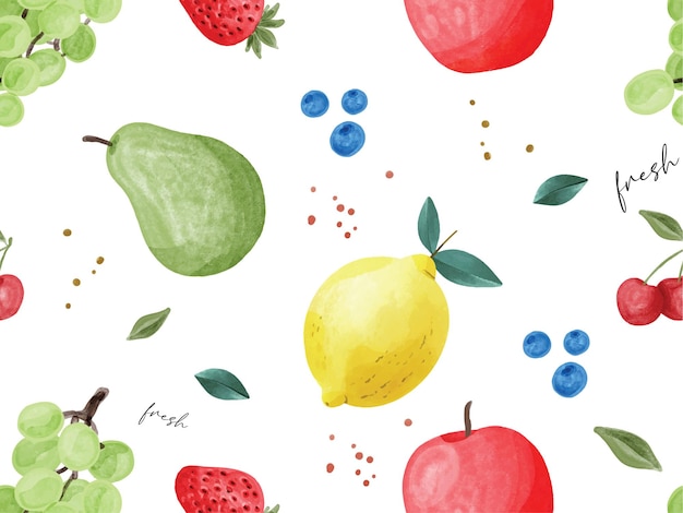 Un motif de fruit mignon et répétitif