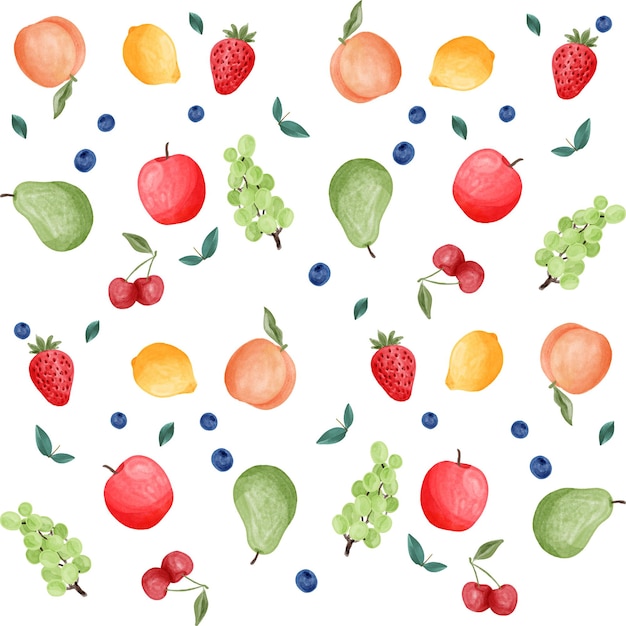 Vecteur motif de fruit répétition d'aquarelle pour tissu de bébé