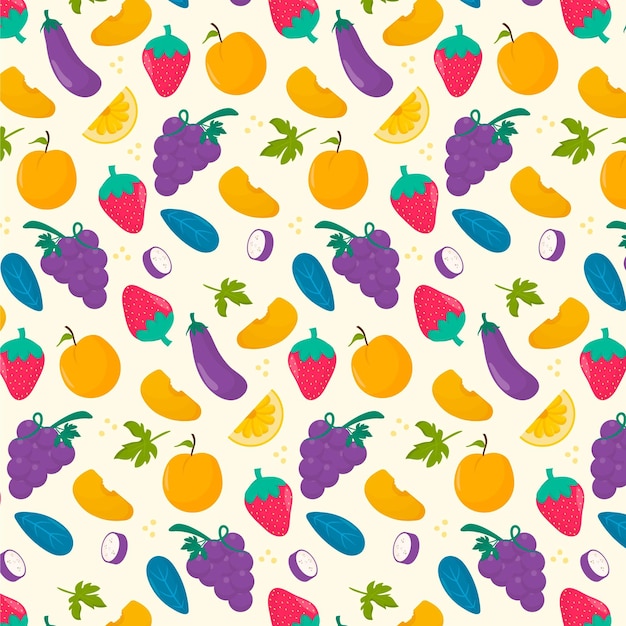 Vecteur motif de fruits colorés