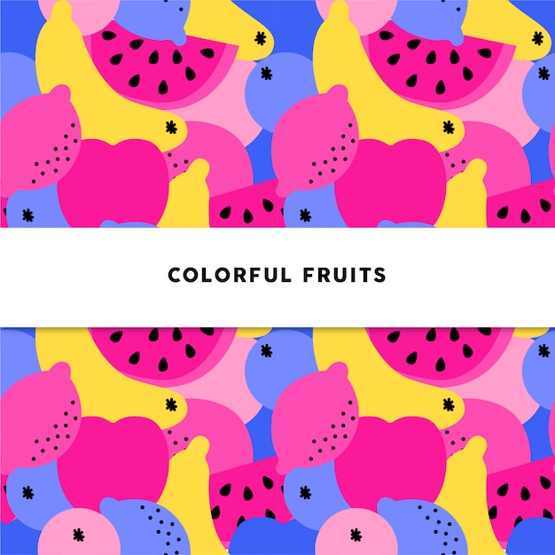 Vecteur motif de fruits colorés