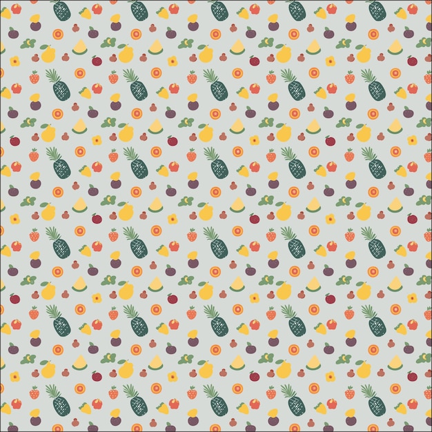 Motif de fruits dessiné à la main sans couture biologique