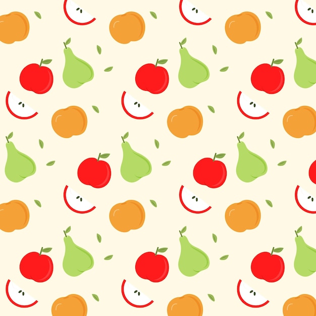 Motif De Fruits Avec Pommes Et Poires